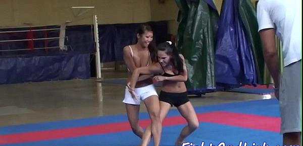  Gorgeous lezzies wrestling and pussylicking